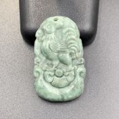 63.35 Cts Hand Carved Natural Jade Rooster. TRW-77