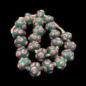 Vintage African Hand Painted Clay Beads, Old Genuine African Clay Beads, AF-CB-73