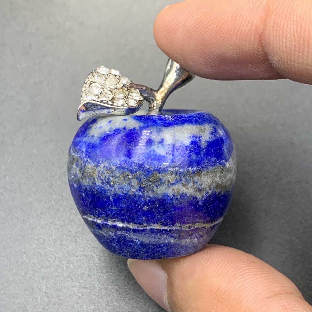 215.20 Cts Awesome Afghani Natural Lapis Lazuli With CZ & Stainless Steel Apple. LPZ-31 - Image 5 of 6
