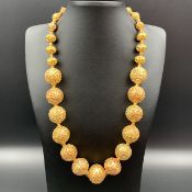 Beautiful Indian Brass Gold Tone (Polished) Beads Necklace.