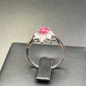 Stunning Red Ruby With 925 Thai Silver Ring. RRR-76