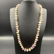 Beautiful Rough Un Polished Natural Fluorite With Brass Beads Necklace.