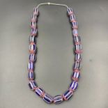 Excellent Vintage Chevron Trade African Glass Beads Beads Strand, LPBR-0400