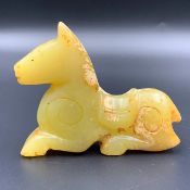 Antique Hand Carved Chinese Jade Animal, Hetian Chinese Jade, TClo-834