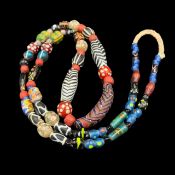 Beautiful Vintage African Old Glass Beads, Authentic Glass Beads, XZ-YW-82