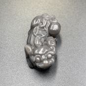 56.40 Cts Carved Natural Ice Obsidian Foo Dog. IC-65
