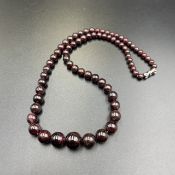 GRT-100, Excellent Natural Garnet Beads Necklace Strand,