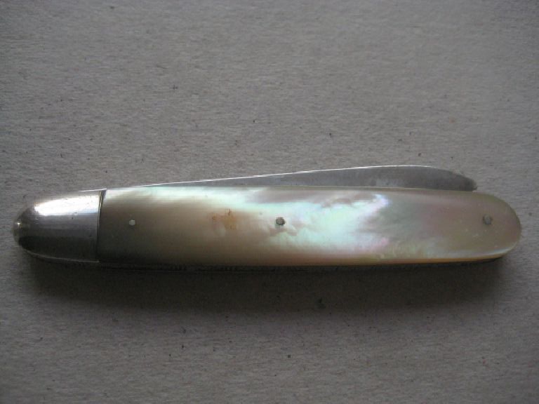 Rare Edwardian Mother of Pearl Hafted Silver Bladed Folding Fruit Knife - Image 10 of 10