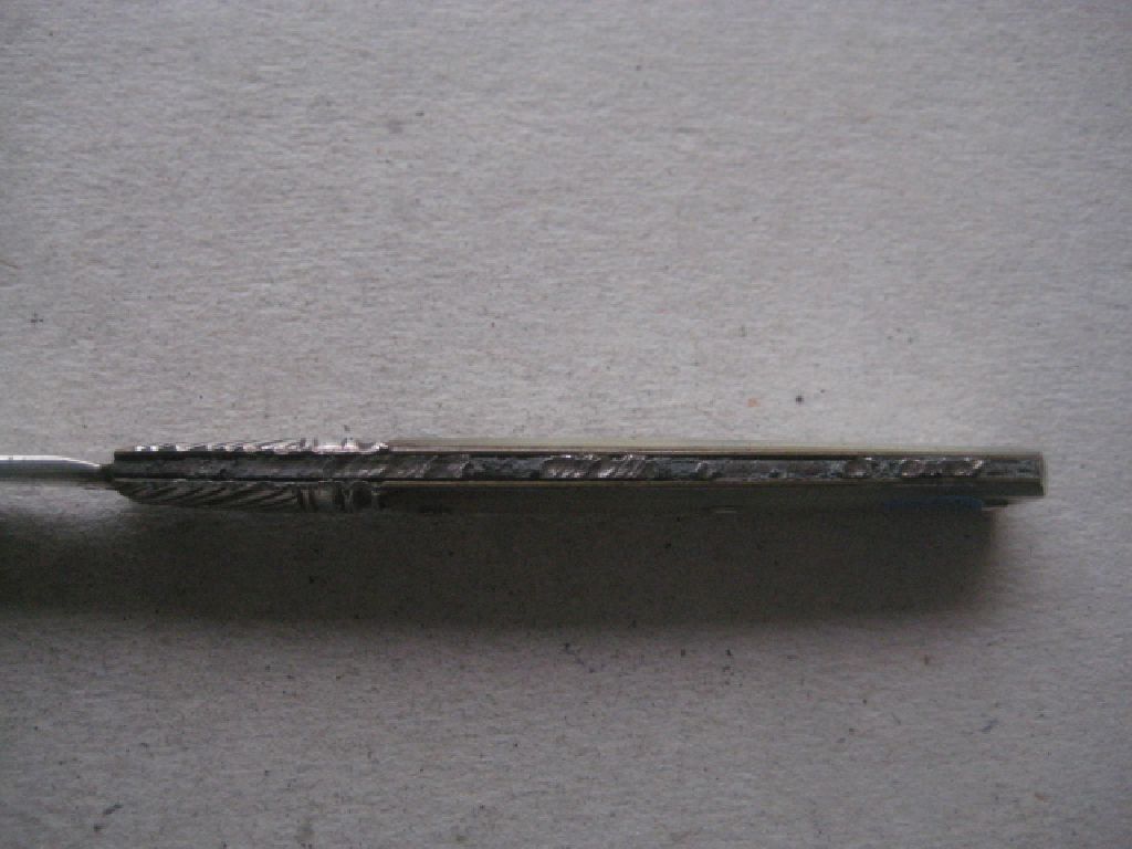 George III Mother of Pearl Hafted Silver Bladed Folding Fruit Knife - Image 6 of 9