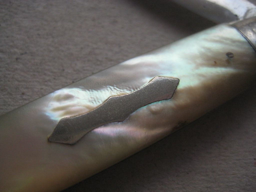 Rare Edwardian Mother of Pearl Hafted Silver Bladed Folding Fruit Knife - Image 4 of 10