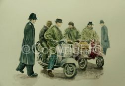 Mods & Coppers Vespa's & Lambretta's Nostalgic 1960's Large Metal Wall Art