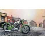 BSA Star Twin 1950's Classic Nostalgic Motorbike Large Metal Wall Art
