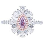 2.53ct Pear Shaped Fancy Pink Diamond Ring - GIA Certified