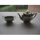 Antique Silver Plated EPNS Miniature Teapot and Sugar Bowl