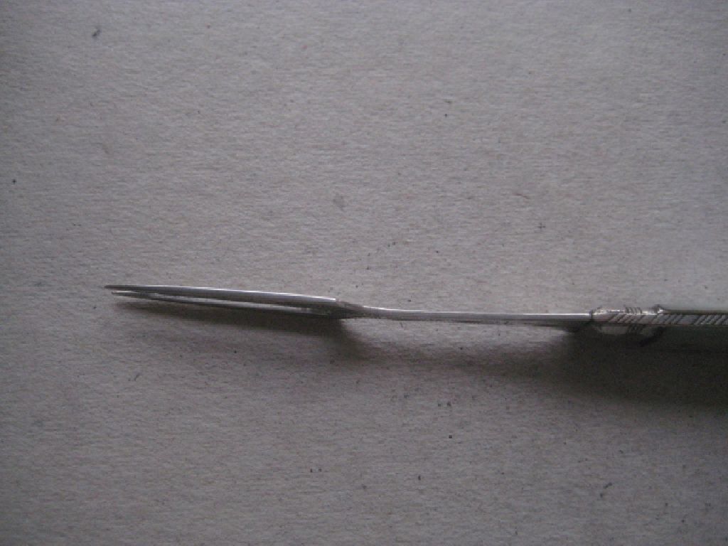 George III Mother of Pearl Hafted Silver Bladed Folding Fruit Fork - Image 7 of 9
