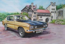 Ford Capri Classic Bronze Iconic Nostalgic British Car Metal Wall Art