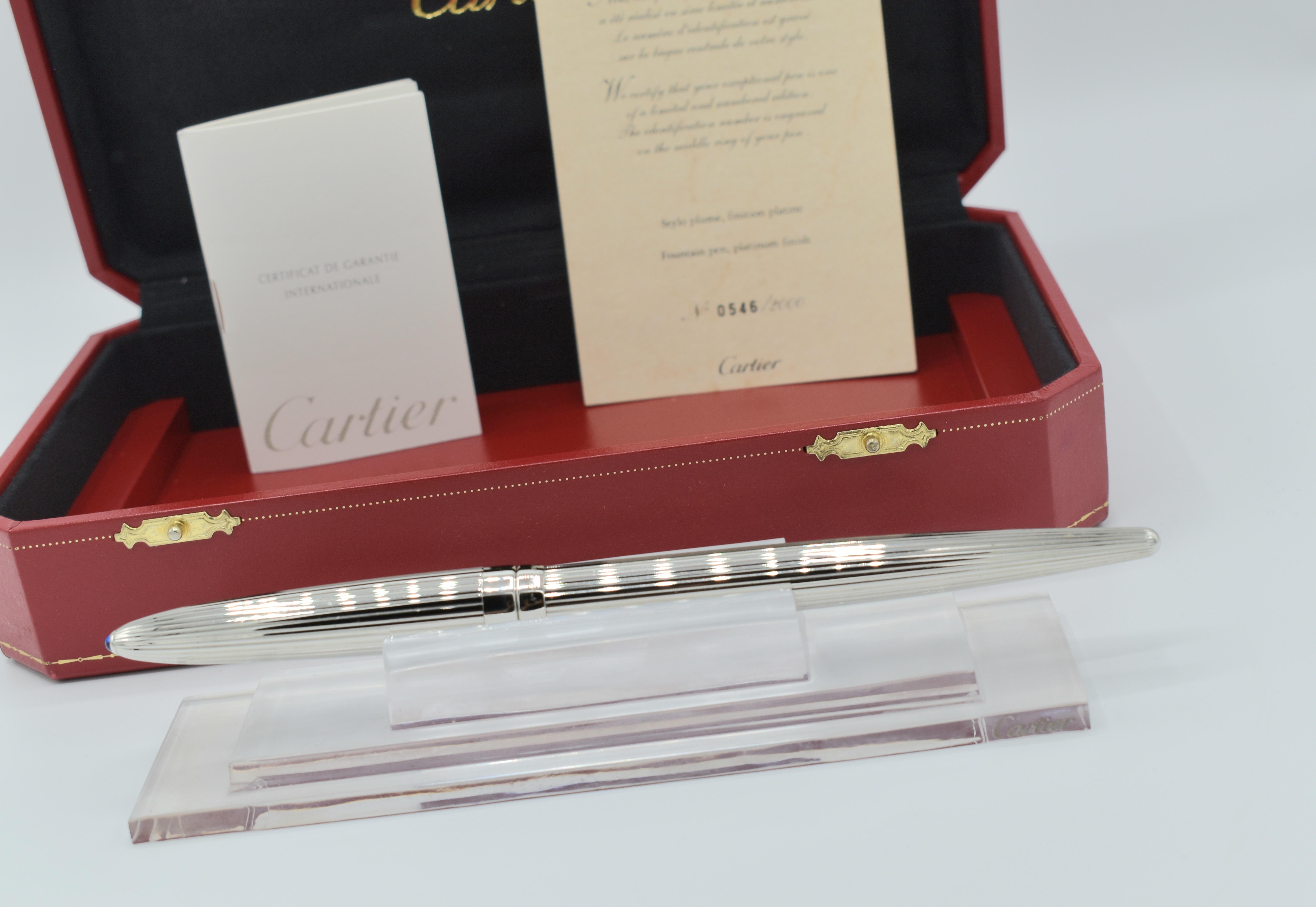 Brand New - Incredibly Rare - Cartier Limited Edition Platinum Calligraphy Fountain Pen - 2001 - Image 3 of 7