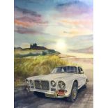 Jaguar Iconic Mark IX Northumberland Castle Large Metal Wall Art