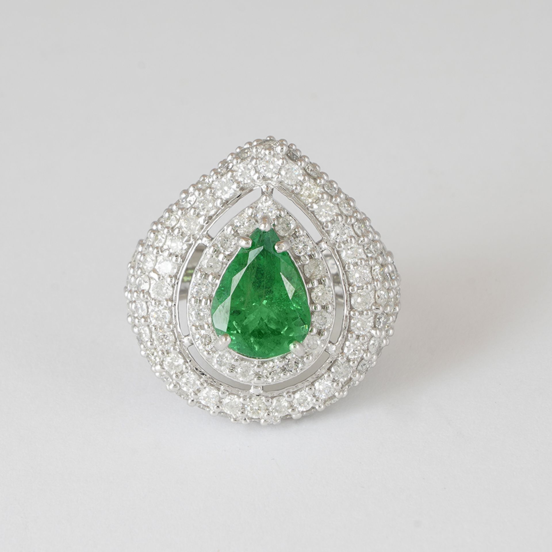 Diamond Ring & White Gold Designer Tsavorite - GRS Certified - Image 7 of 12