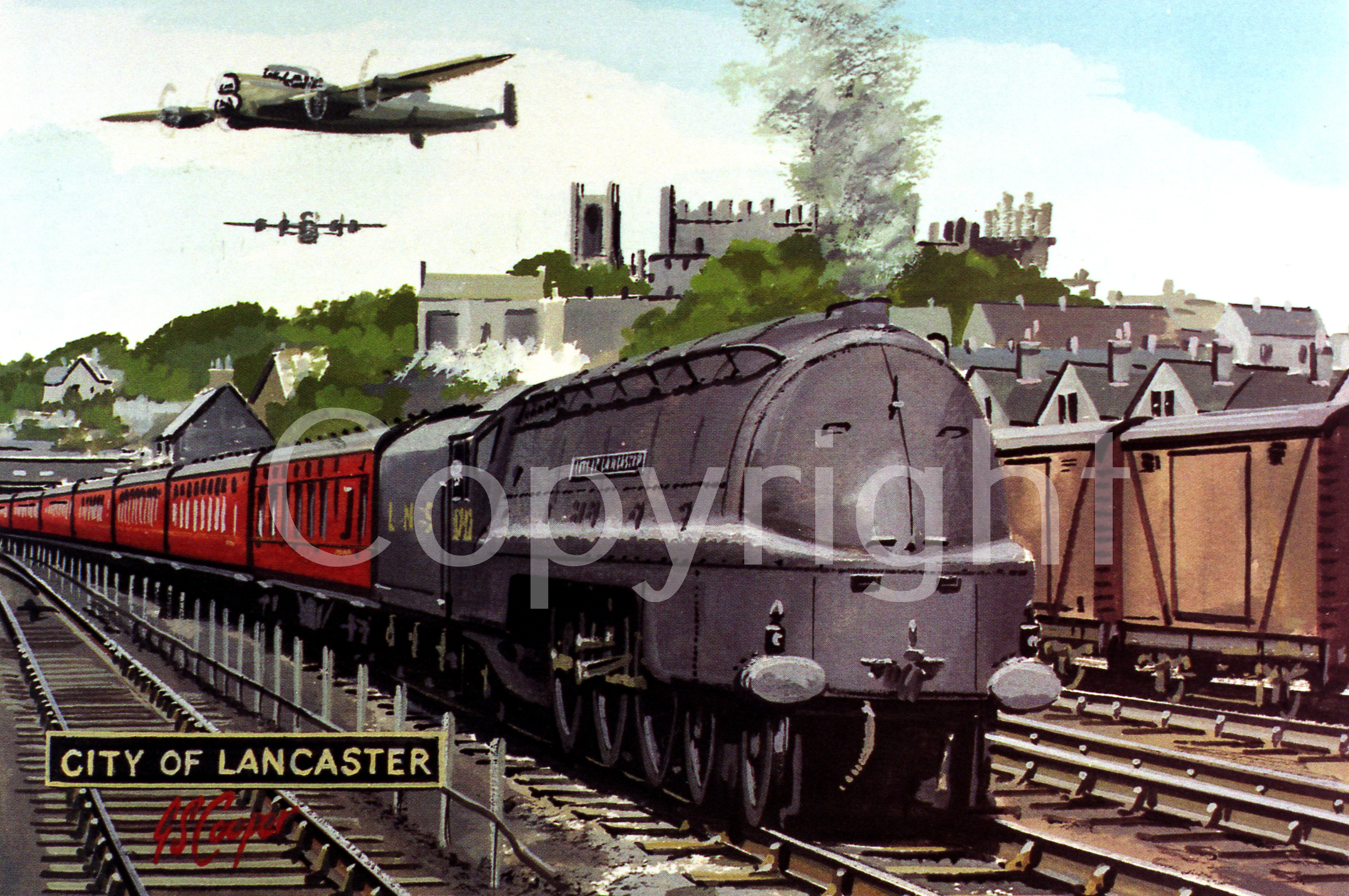 Duchess City of Lancaster Steam Train Large Metal Wall Art.