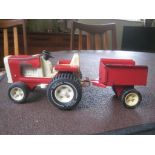 Vintage Tonka Red Tractor With Trailer