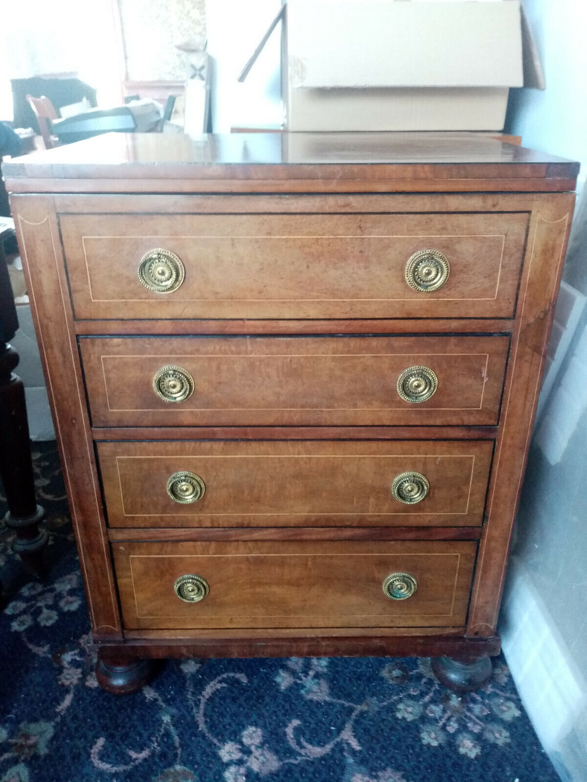 Antique Rare Georgian Mahogany Bachelor's Wash Stand Chest of 3 Drawers - Image 8 of 9