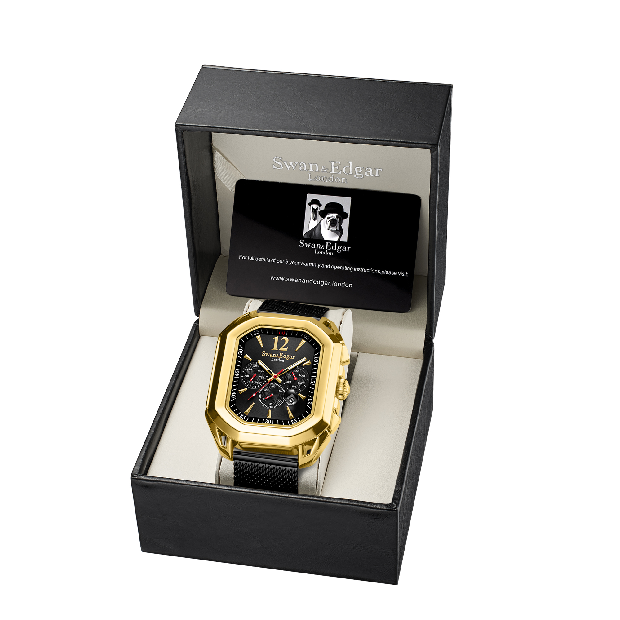 Swan & Edgar Hand Assembled Distinct Automatic Gold Watch - Free Delivery & 5 Year Warranty - Bild 2 aus 5
