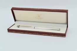 Cartier - Rare - Must De Cartier - Satin Silver-Plated Vendome Trinity Rollerball Pen - 1970