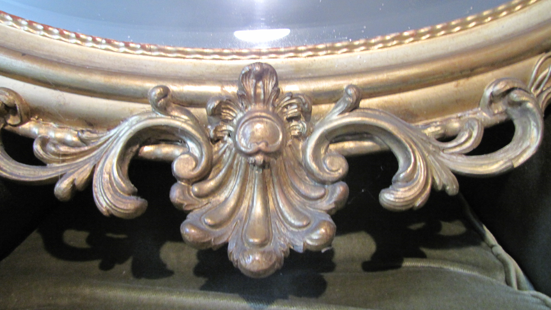 Large Swiss Giltwood Oval Wall Mirror - Image 3 of 5