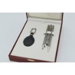 Brand New - Cartier - Rare - Cartier Must II Ballpoint Pen, Propelling Pen and Leather Keychain