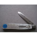 Victorian Mother of Pearl Hafted Silver Bladed Folding Fruit Knife