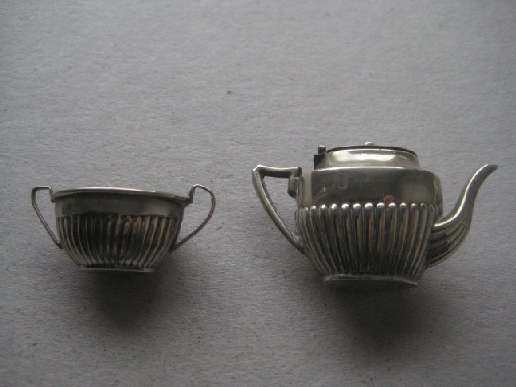 Antique Silver Plated EPNS Miniature Teapot and Sugar Bowl - Image 3 of 8