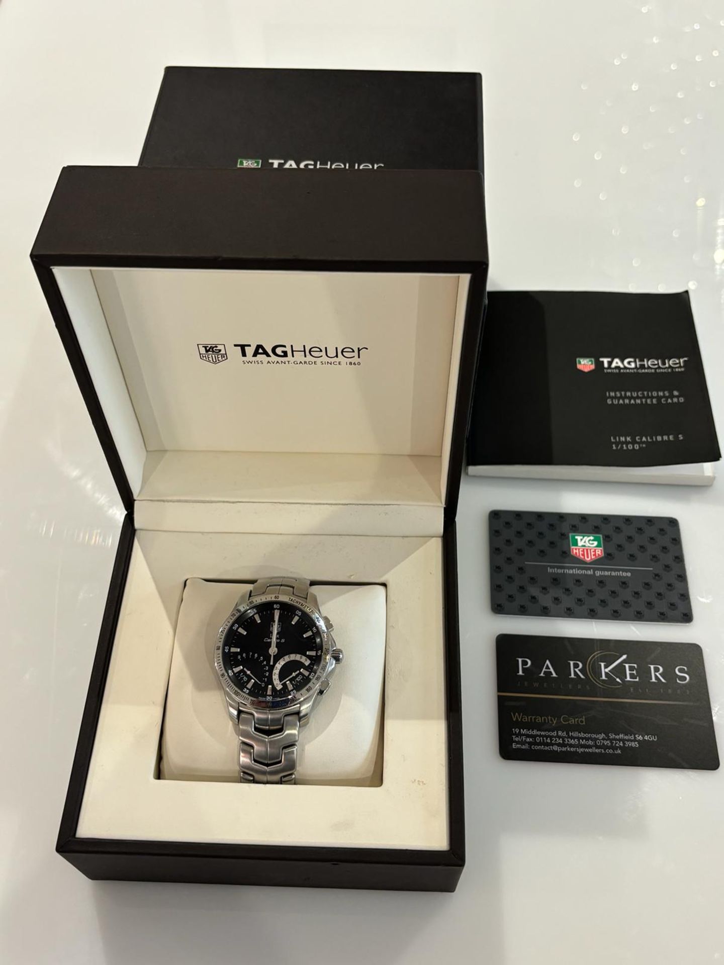 Tag Heuer - Stainless Steel Link Calibre S Quartz Chronograph Bracelet Watch - Image 6 of 6