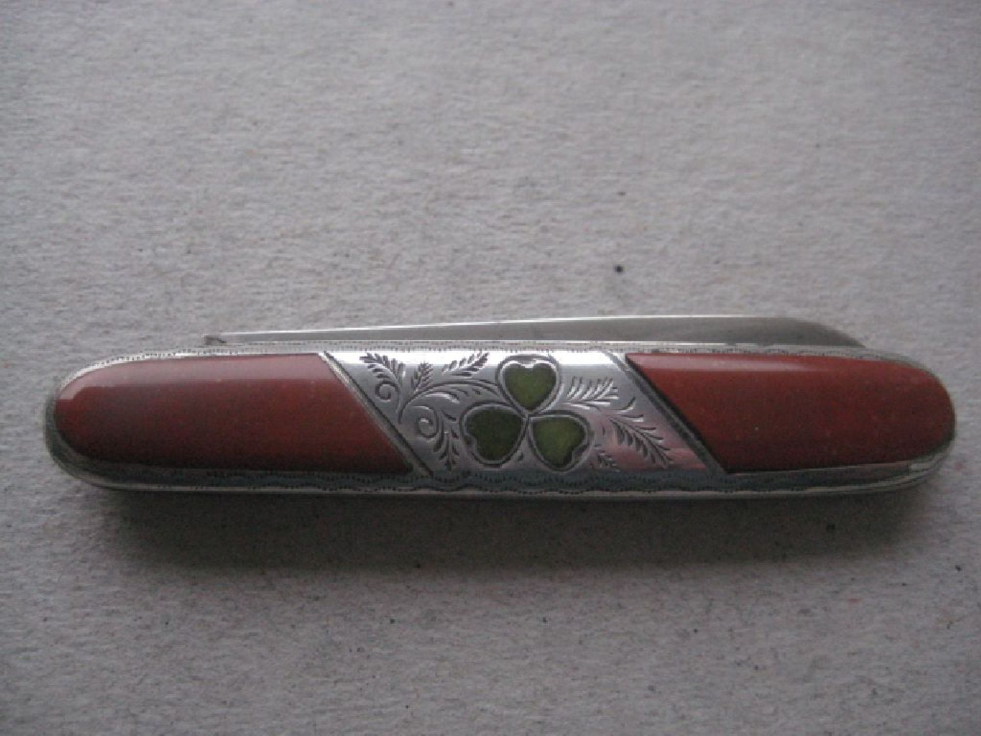 Rare Victorian Connemara Stone Hafted Silver Bladed Folding Fruit Knife - Image 11 of 11