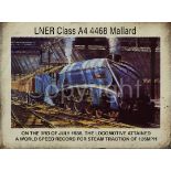 Mallard LNER Class A4 4468 Locomotive Breaks Speed Record 1938 Metal Wall Art