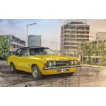 Ford Cortina MK2 Classic Iconic Yellow Nostalgic British Car Metal Art Sign