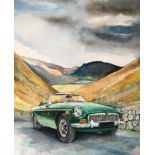 MG Iconic Sports Car Touring The Lake District Large Metal Wall Art