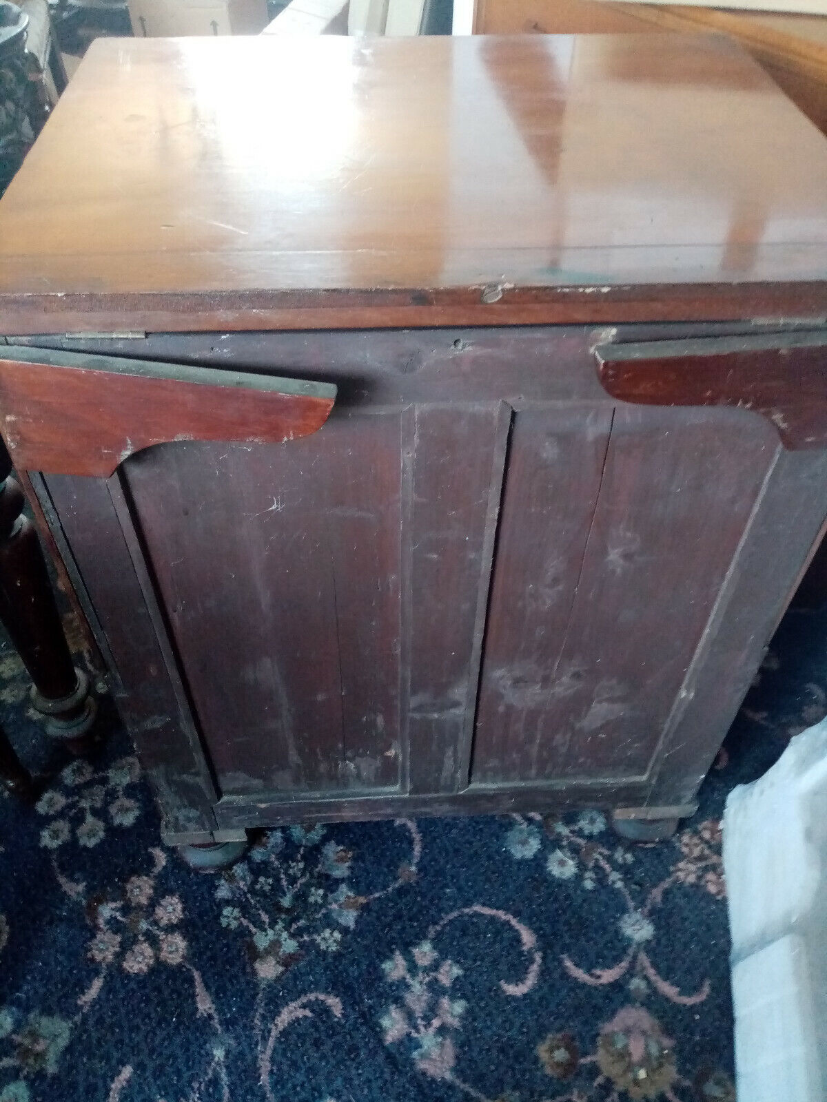 Antique Rare Georgian Mahogany Bachelor's Wash Stand Chest of 3 Drawers - Image 9 of 9