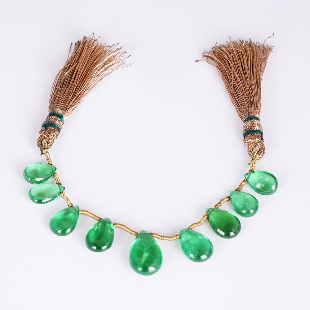 Nine (9) Tsavorite Beads (Grossular-Garnet) - 19.05 ct, Kenya - Image 9 of 10