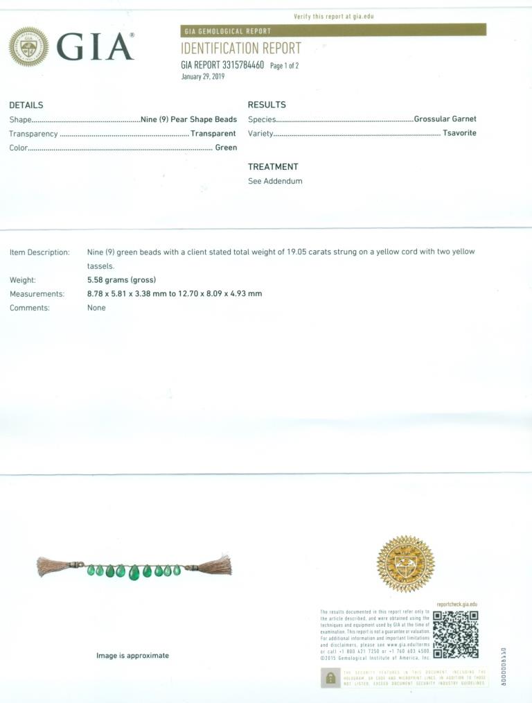 Nine (9) Tsavorite Beads (Grossular-Garnet) - 19.05 ct, Kenya - Image 3 of 10