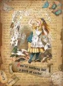 Alice in Wonderland Pack of Cards Designed Large Metal Wall Art