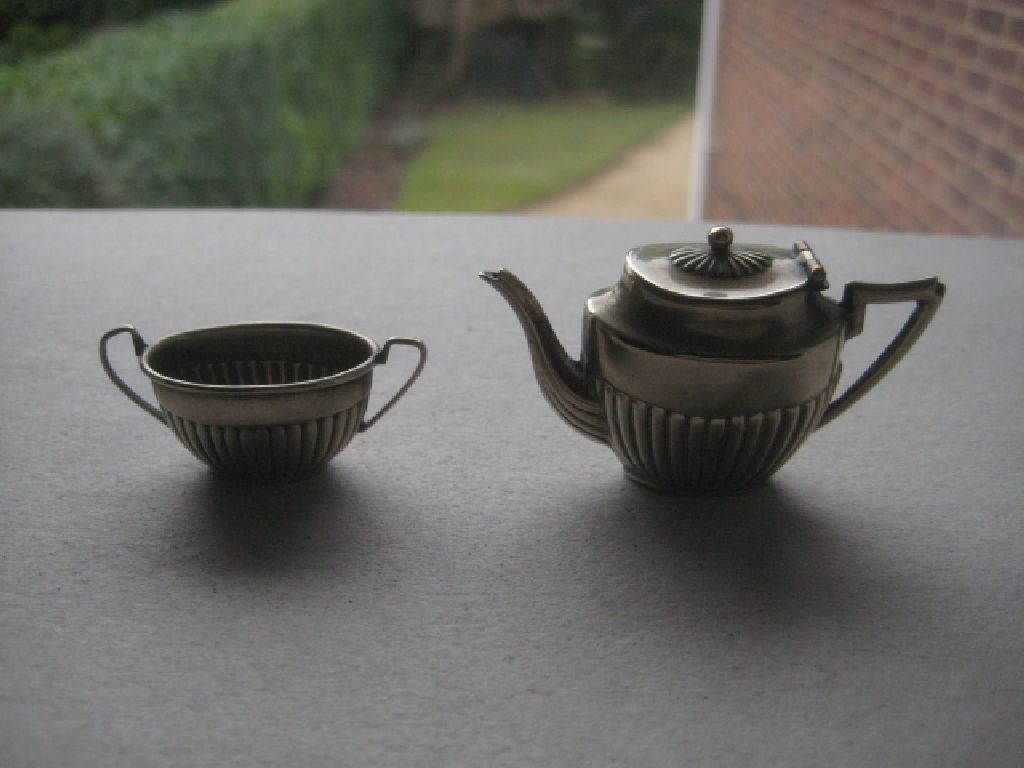 Antique Silver Plated EPNS Miniature Teapot and Sugar Bowl - Image 8 of 8