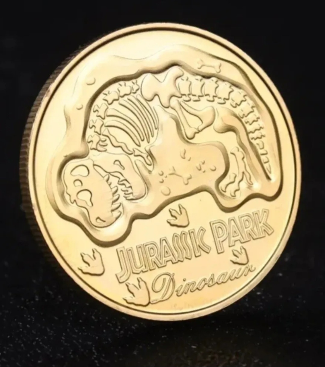 Jurassic Park T-Rex Collectable Commemorative Gold Plated Coin - Image 2 of 2