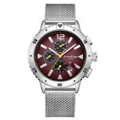 Swan & Edgar Hand Assembled Catalyst Automatic Silver Red Watch - Free Delivery & 5 Year Warranty