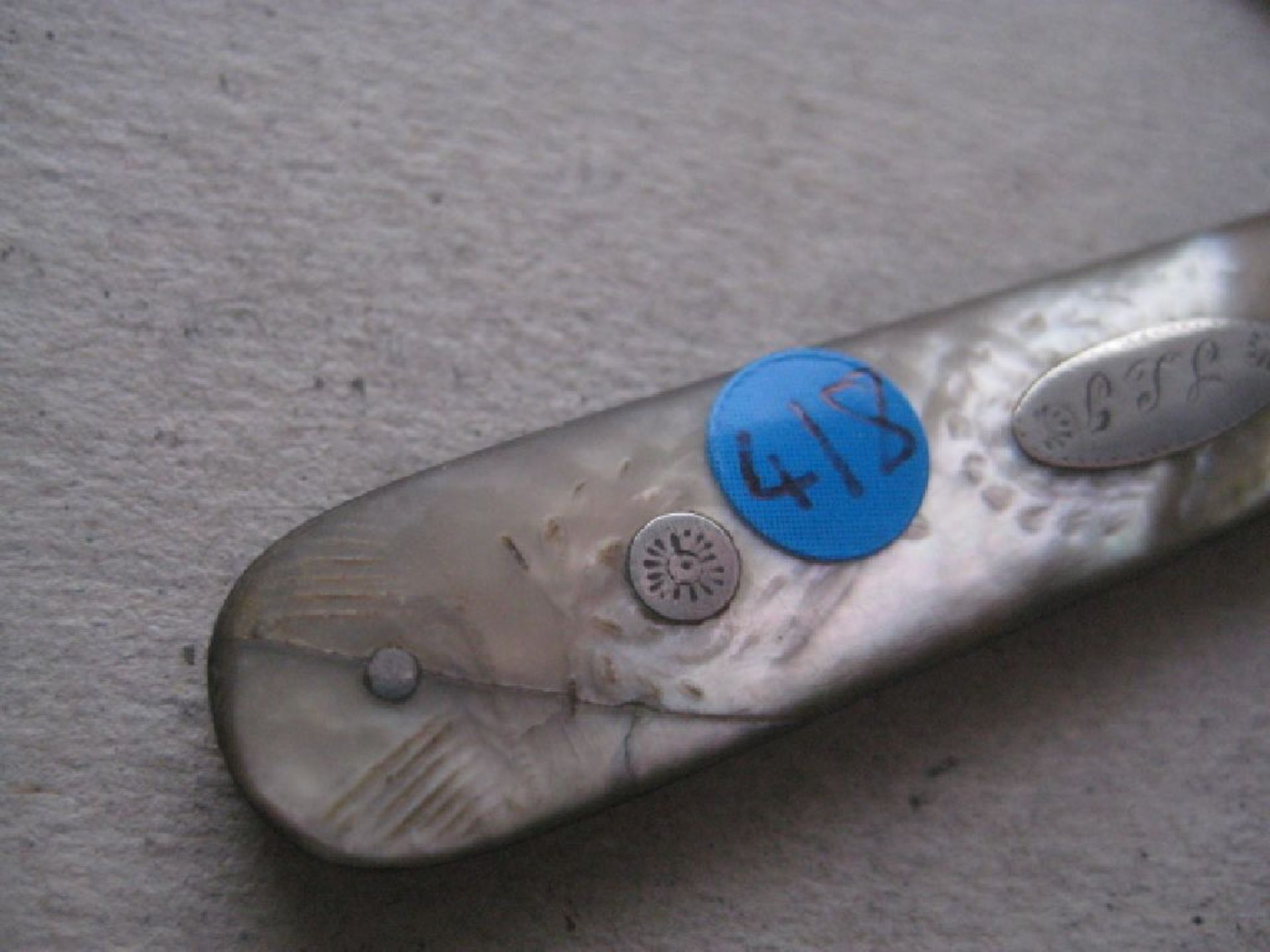 George IV Mother of Pearl Hafted Silver Bladed Folding Fruit Knife - Image 3 of 9