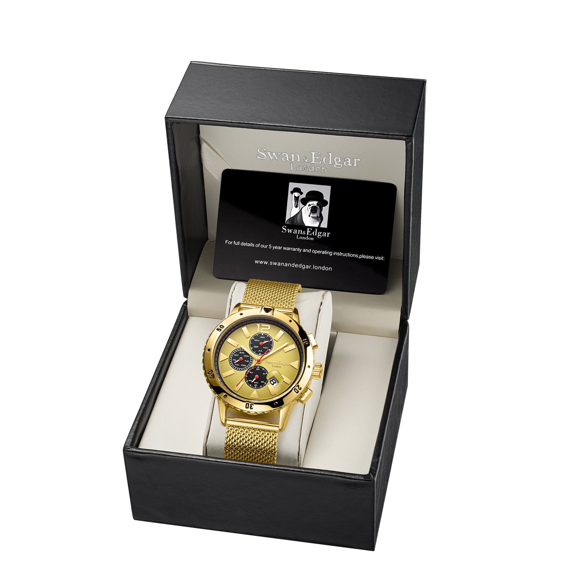 Swan & Edgar Hand Assembled Catalyst Automatic Gold Watch - Free Delivery & 5 Year Warranty - Image 2 of 5