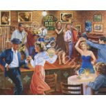 Jazz & Blues Nightclub Nostalgic Music Scene Metal Wall Art