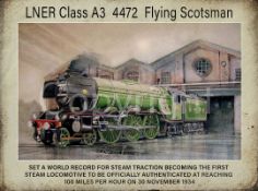 Flying Scotsman Steam Locomotive 4472 1934 World Record Metal Wall Art