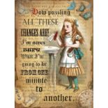 Alice in Wonderland How Puzzling Designed Large Metal Wall Art