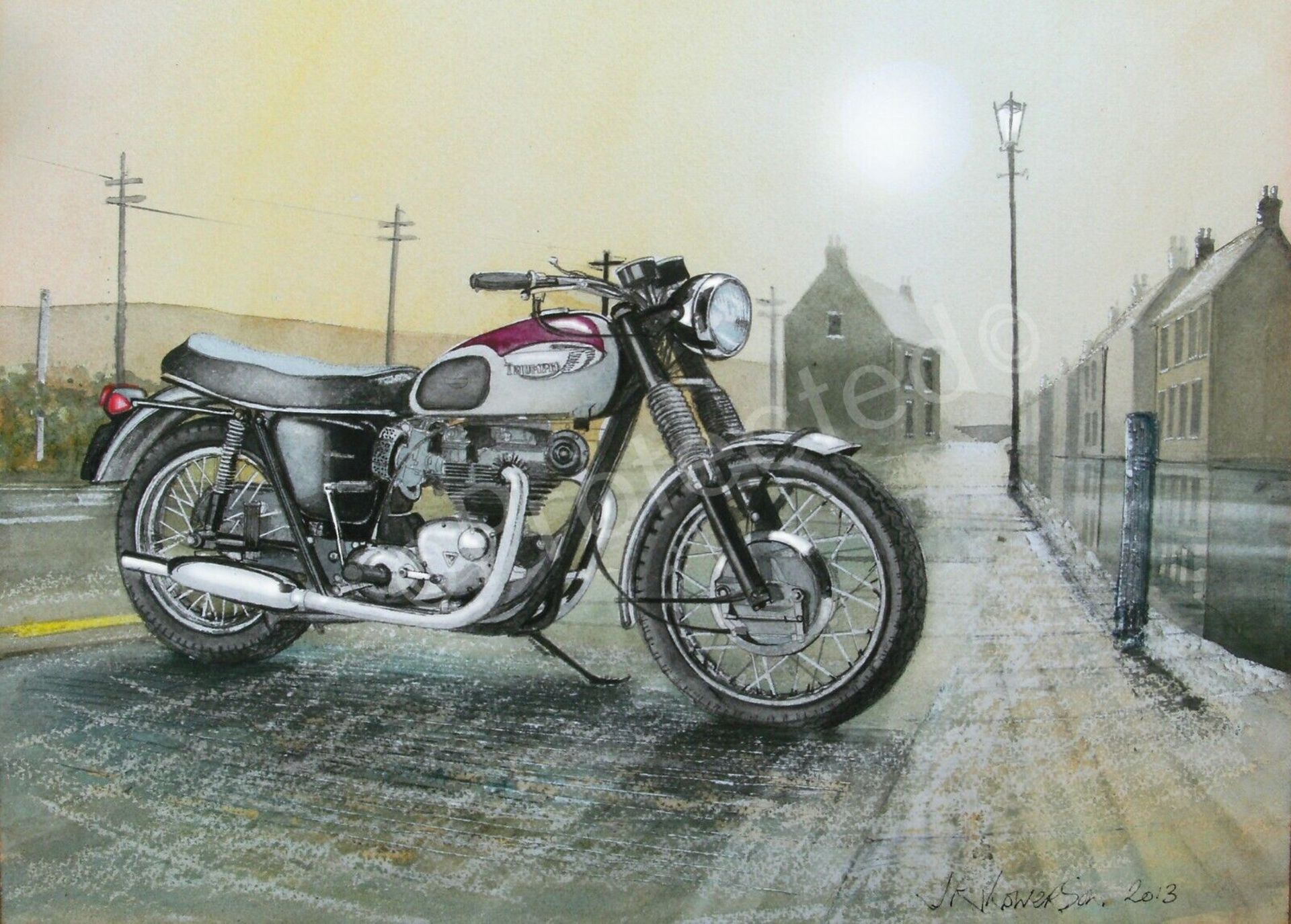 Triumph 1960's Bonneville T120r Nostalgic Motorbike Metal Wall Art